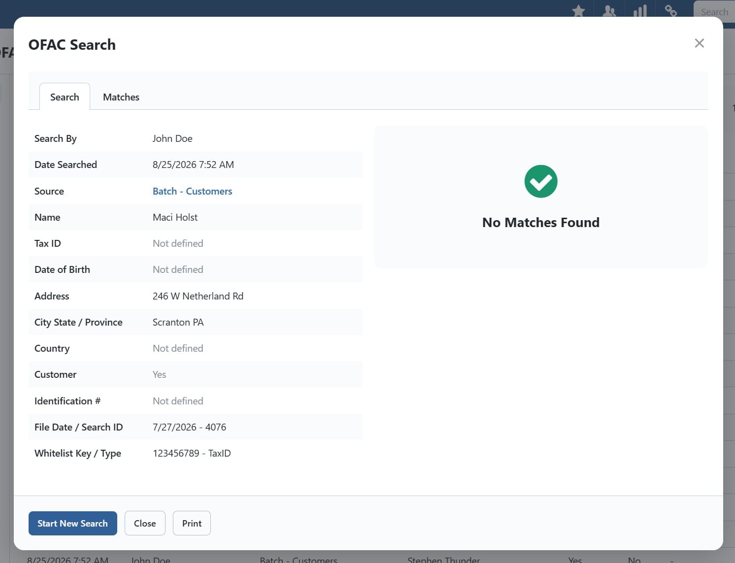 BNControl - Compliance - OFAC Scanning