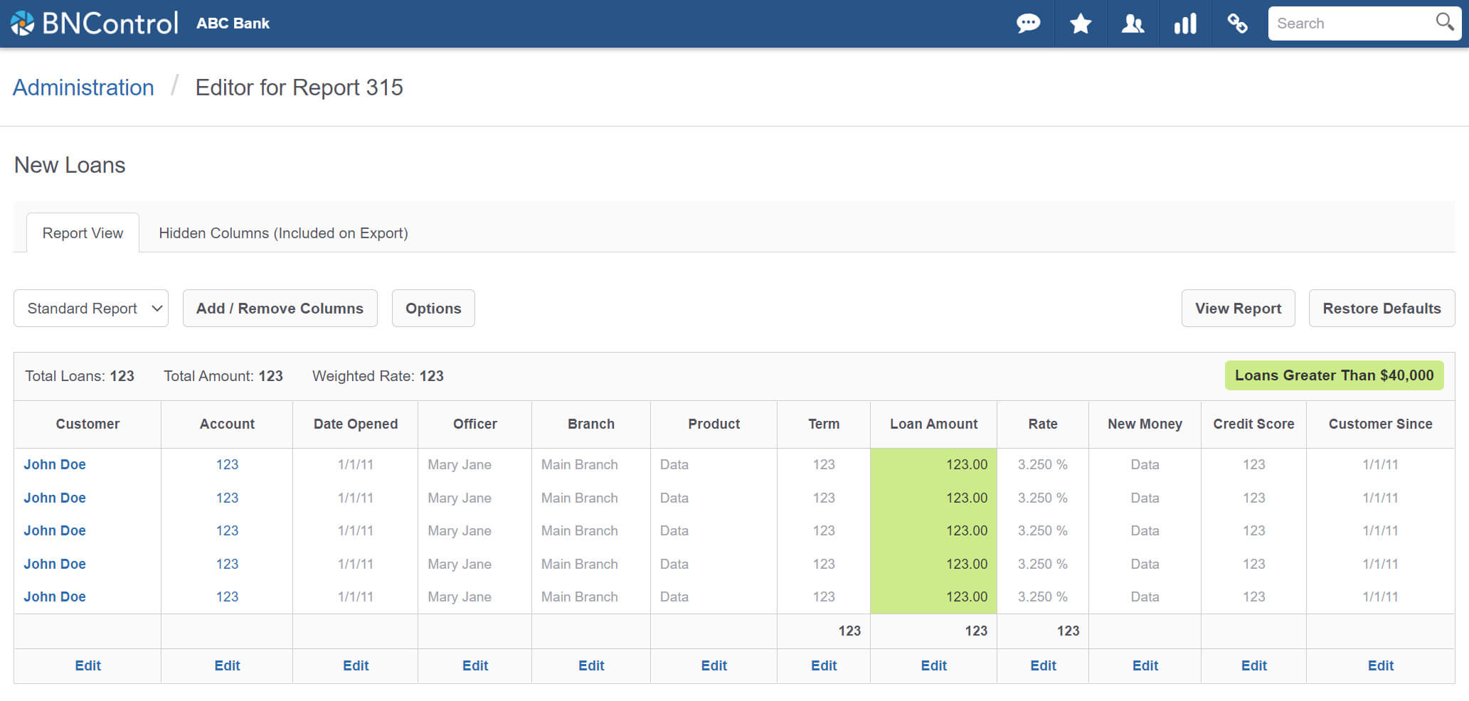 BNControl - Flex Reports