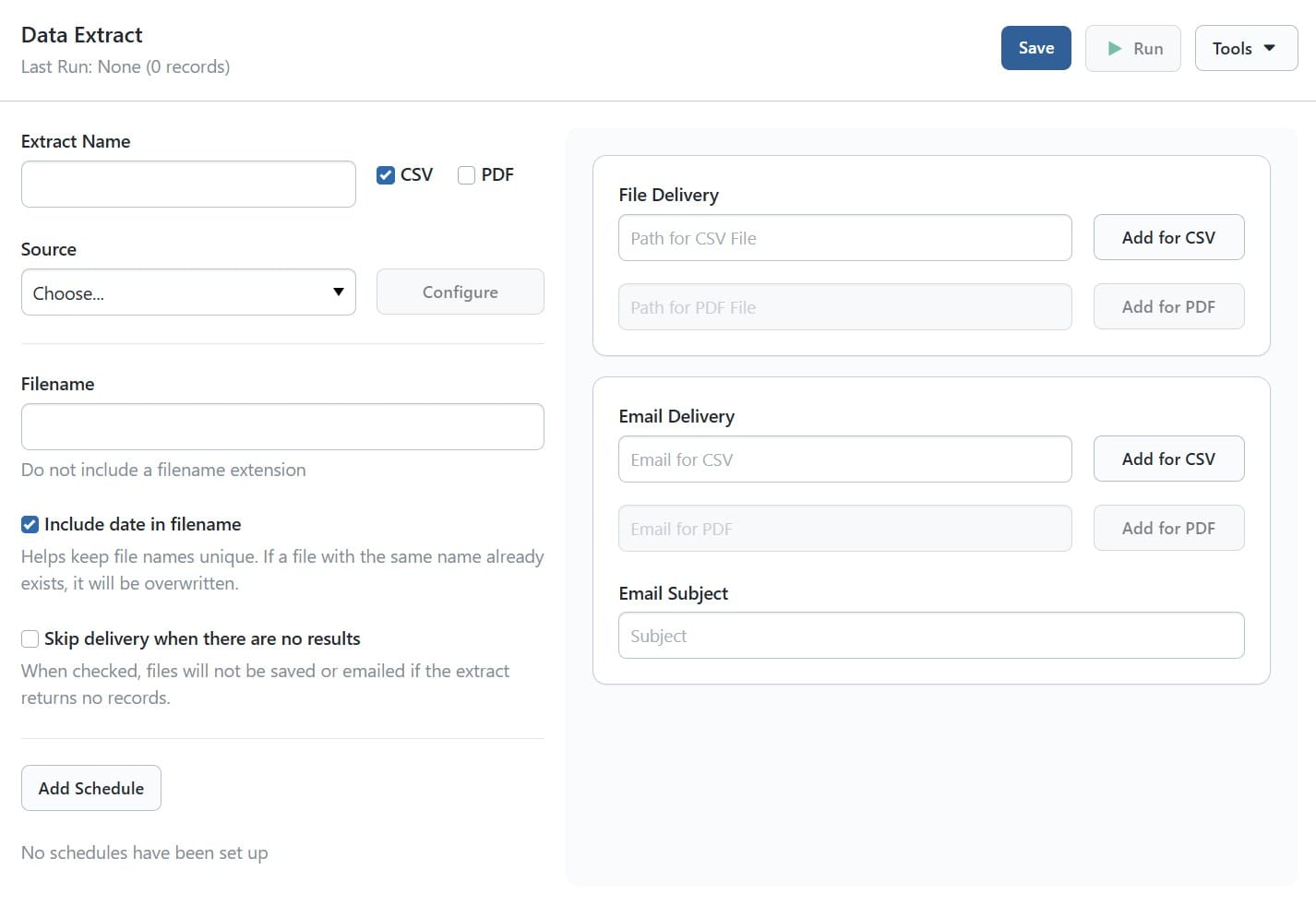 BNControl - Reporting - Data Extracts