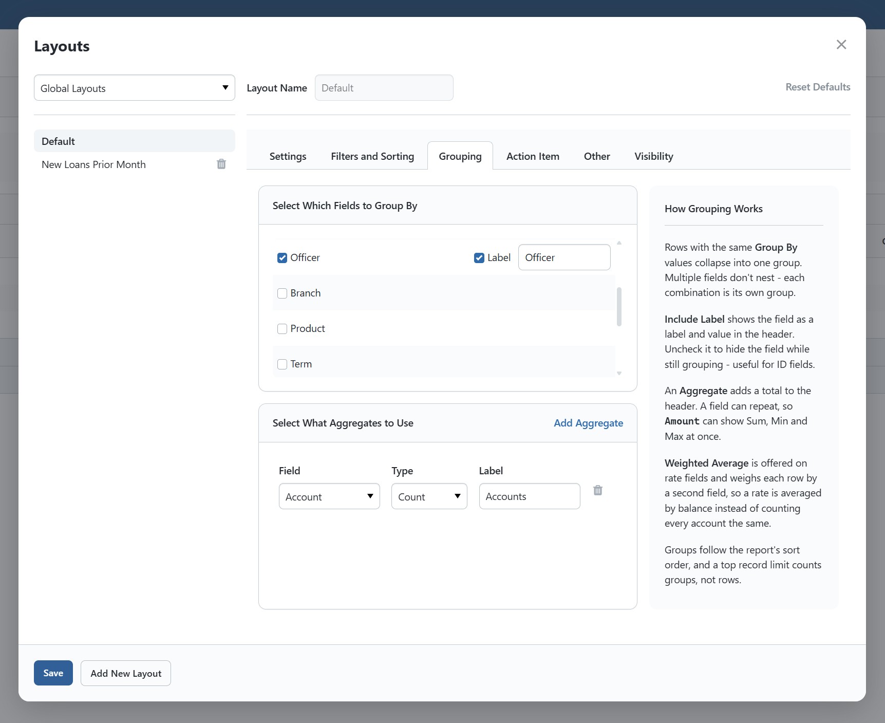 BNControl - Reporting - Grouping
